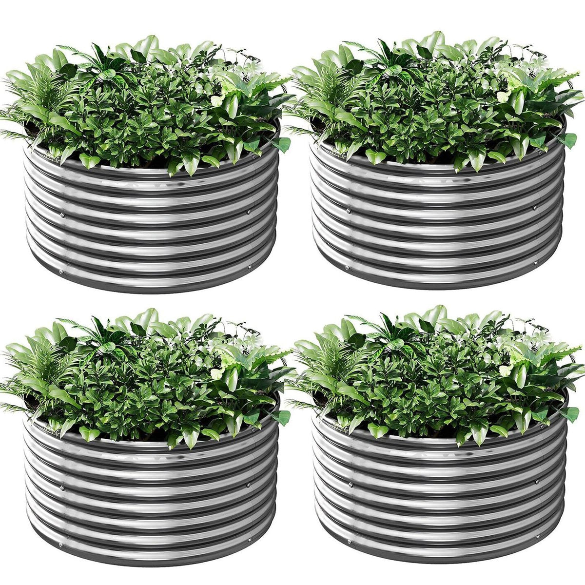 Mostmahes round galvanized raised bed 2ft; durable outdoor garden solution.