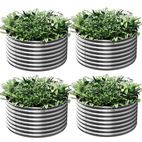 Mostmahes round galvanized raised bed 2ft; durable outdoor garden solution.