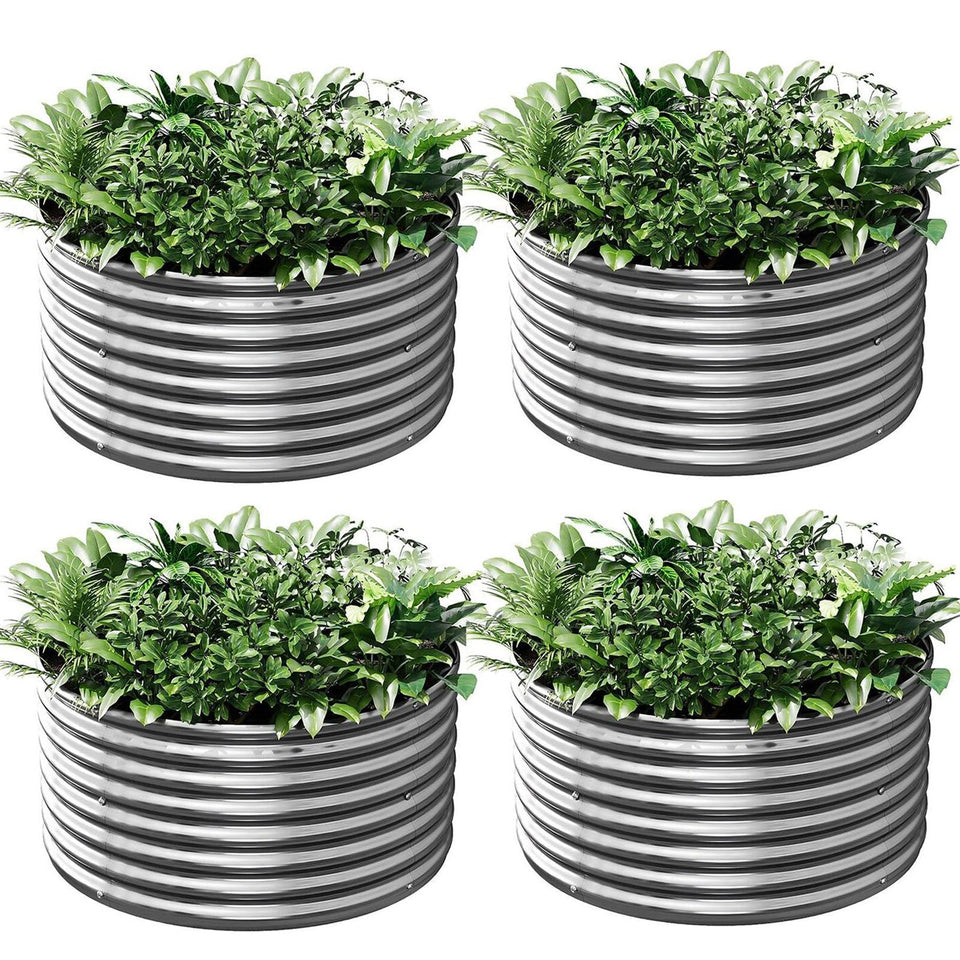 Mostmahes round galvanized raised bed 2ft; durable outdoor garden solution.