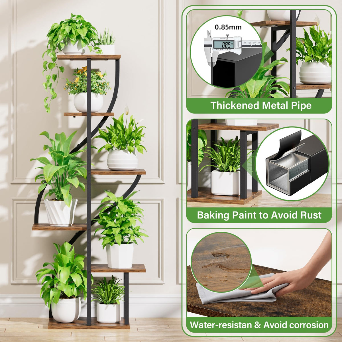 MOSTWOGO corner plant display enhancing living room aesthetics
