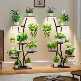 Mostwogo grow light with timer and brightness controls in use
