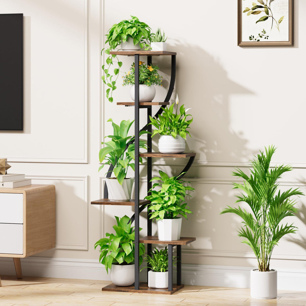 MOSTWOGO board with water-resistant coating on plant stand