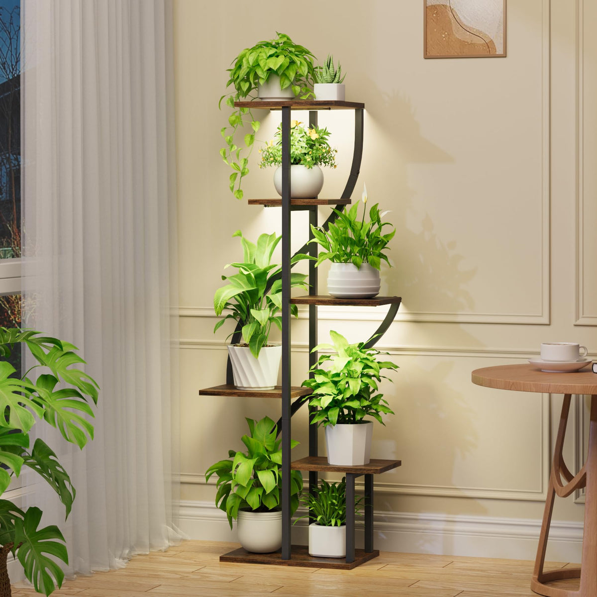 MOSTWOGO 6-tier vertical plant stand maximizing corner space