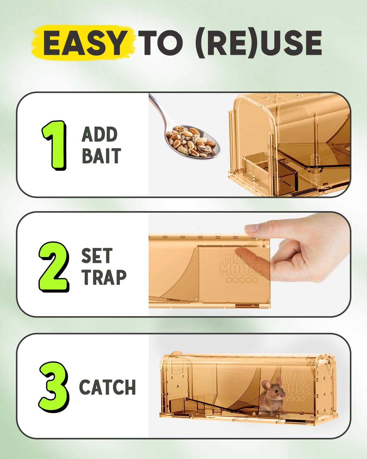 Motel Mouse cleaning brush included supports quick, hygienic maintenance