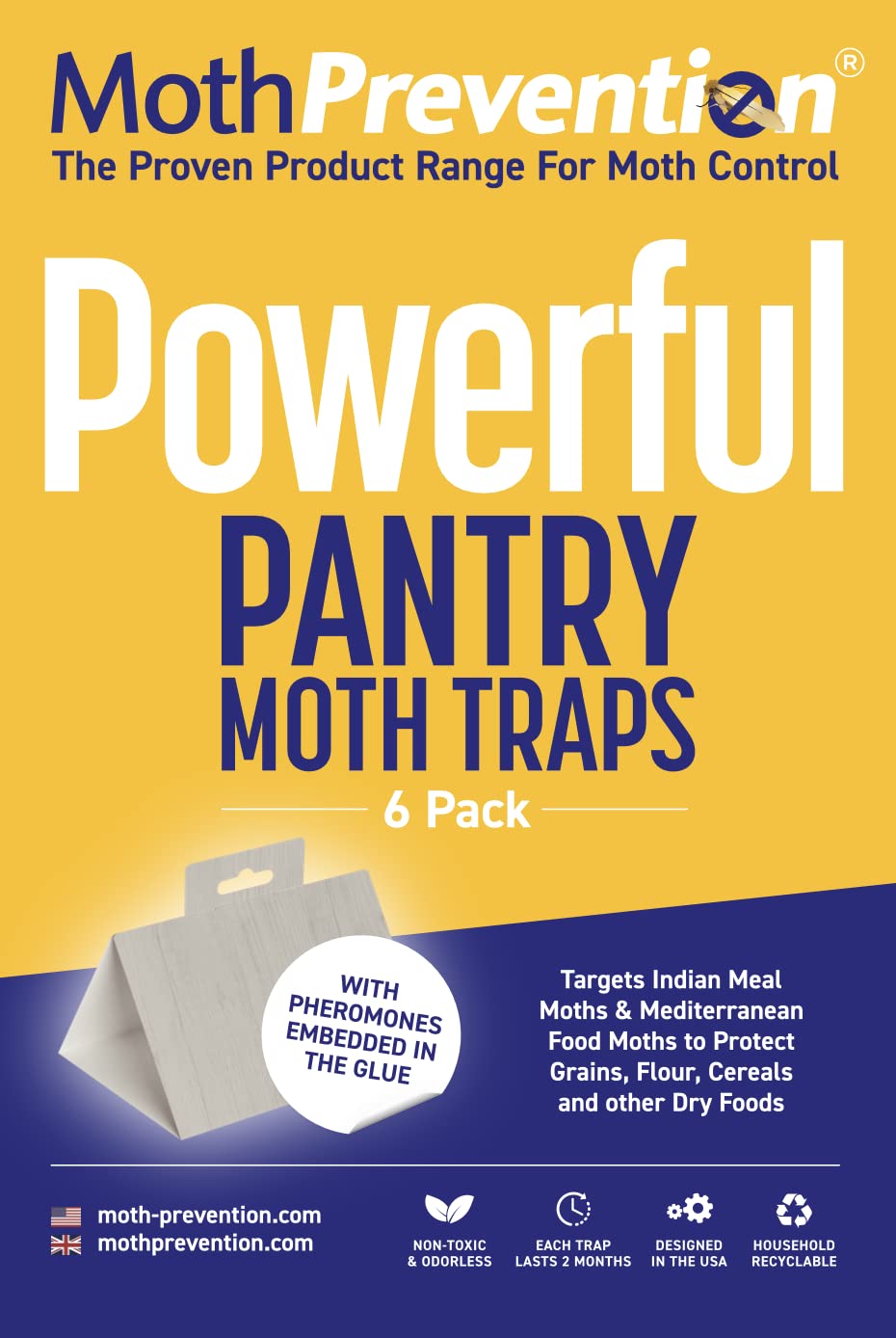 MothPrevention pantry moth traps pack 6 reduce moths efficiently in kitchens.