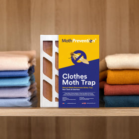 MothPrevention traps in closet illustrate discreet odor-free protection for wardrobes