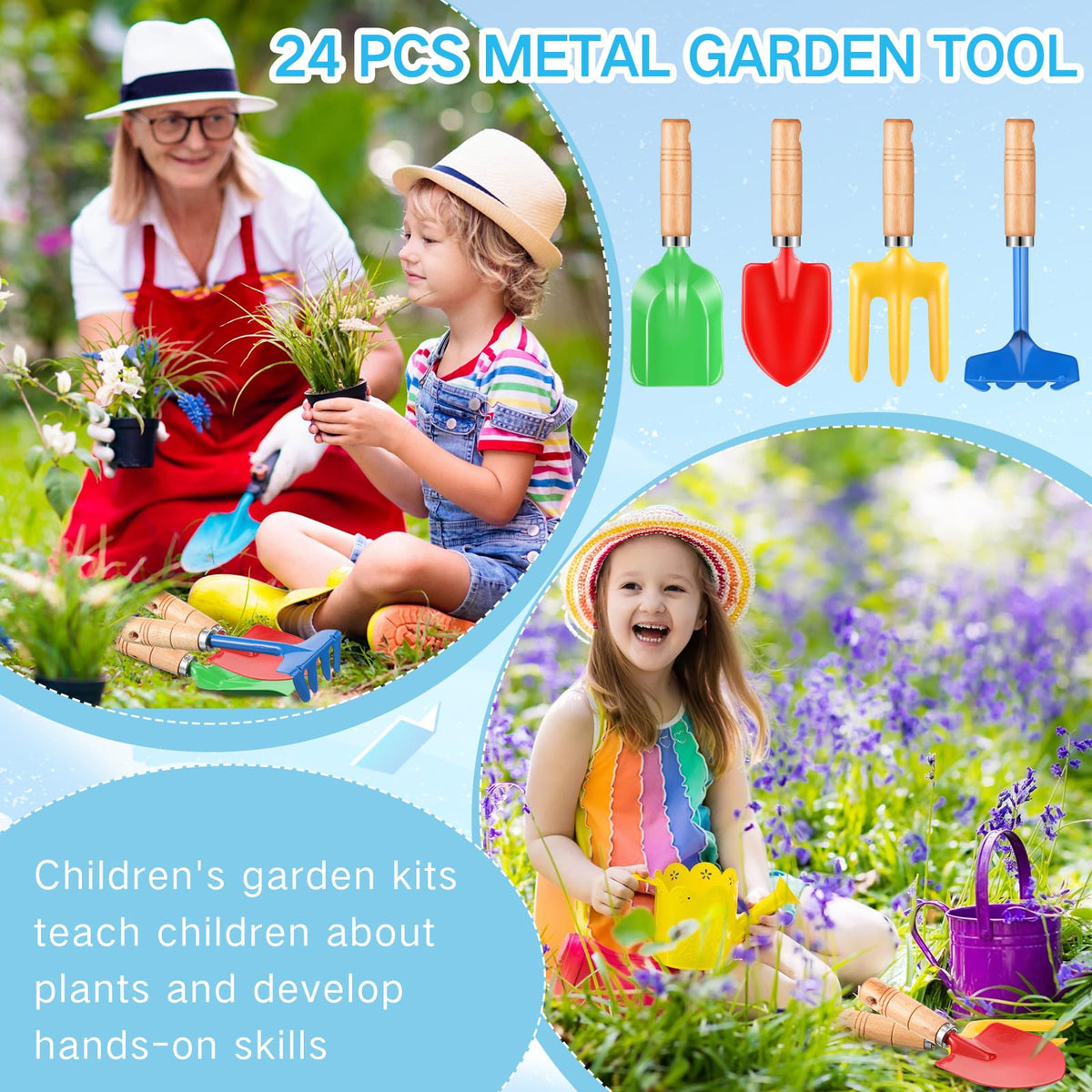 Motionchic metal fork encourages digging, turning soil, and playful exploration.
