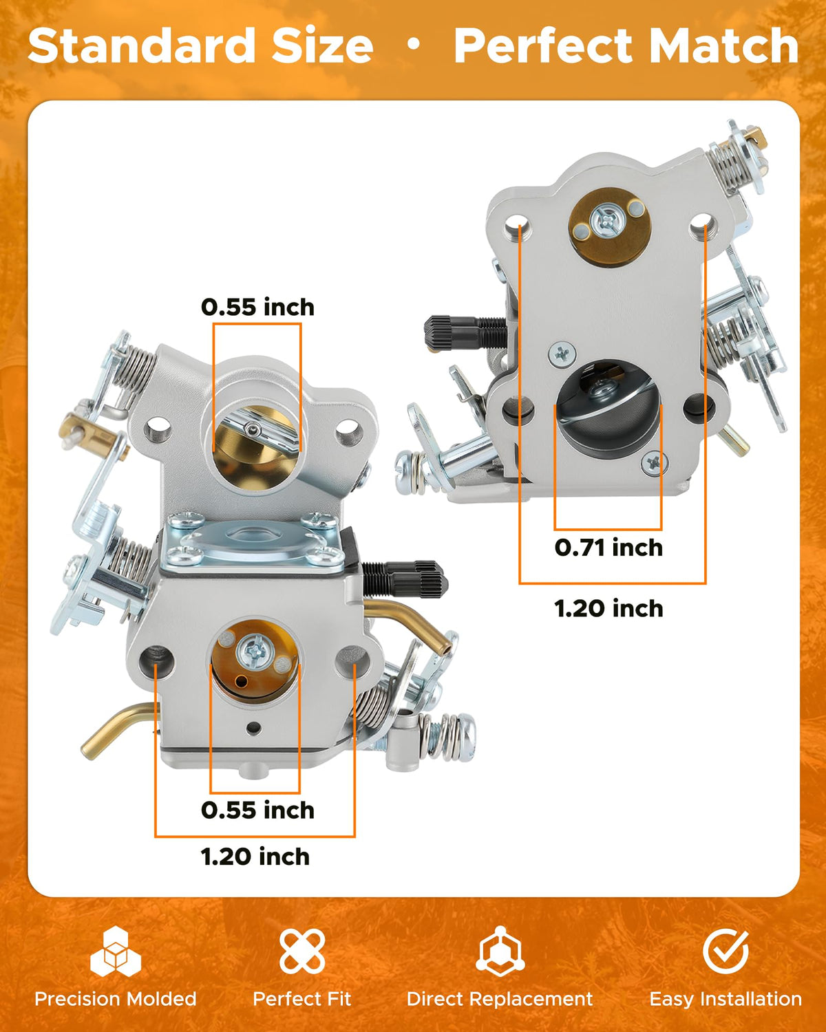 MOTOALL 18-inch 42cc carburetor replacement aids steady cutting performance.