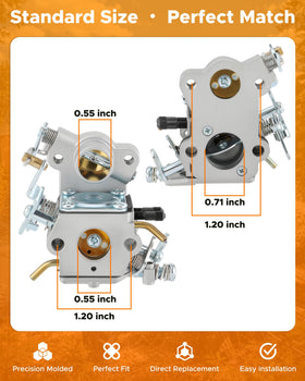 MOTOALL 18-inch 42cc carburetor replacement aids steady cutting performance.