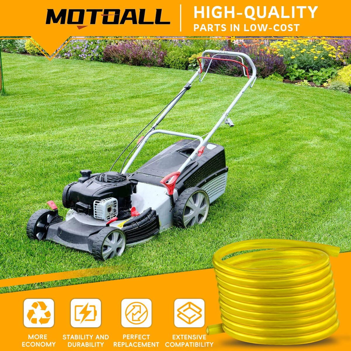 MOTOALL fuel line hose 1/8 x 1/4 in versatile for 2-cycle tools