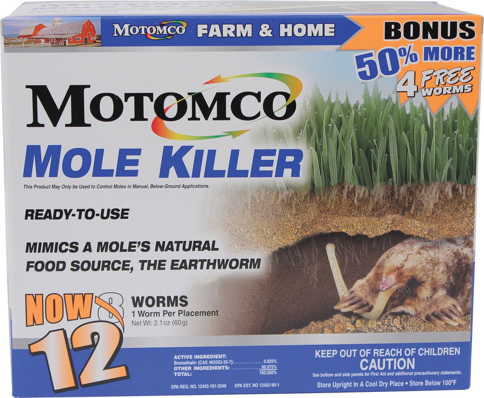 Motomco 008-34310 12-worm bait box for mole and gopher control outdoors