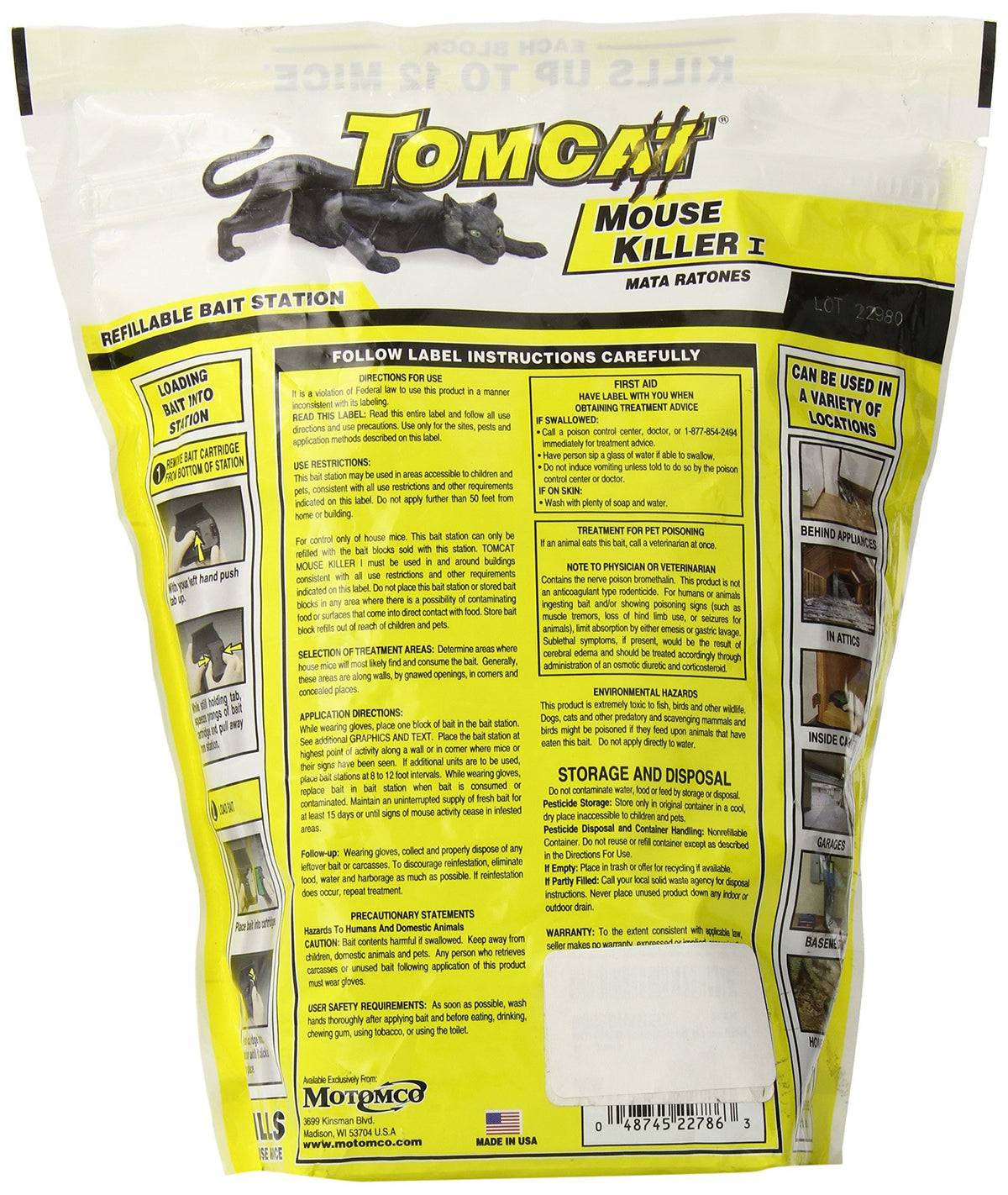 Motomco Tomcat 16 bait refills shown for durable rodent control