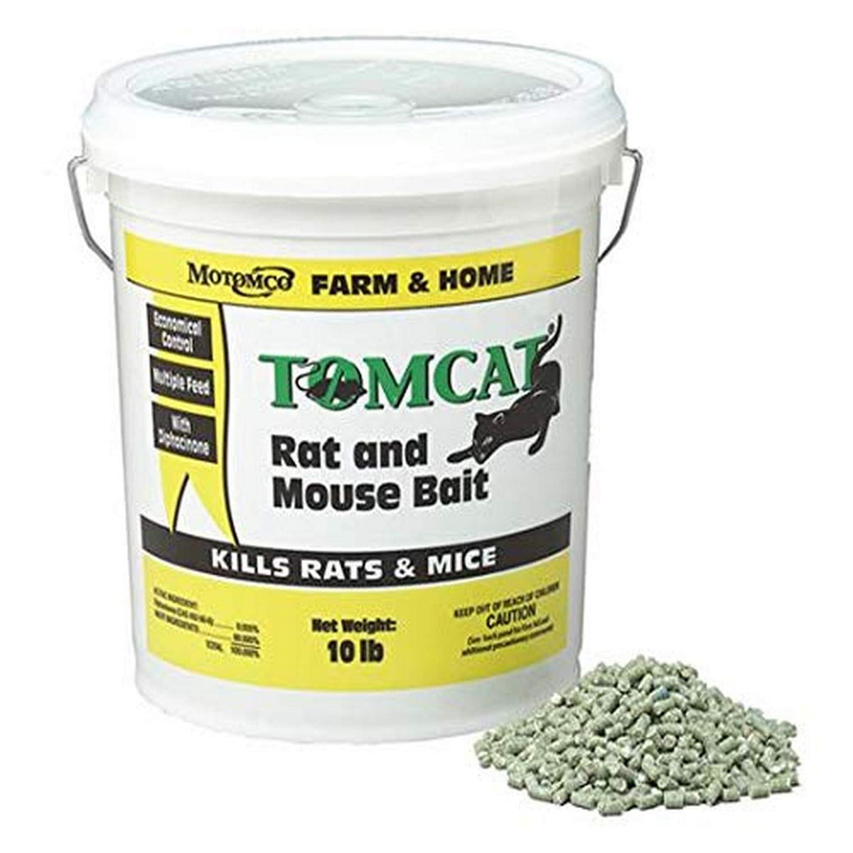 Motomco Tomcat rat and mouse bait pellet, 10 lb, for rural pest control