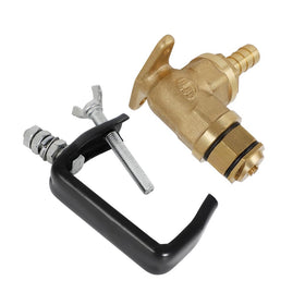 MOTOQUEEN Boomless sprayer nozzle shown with rack clamp fitting 2-inch tailgates.