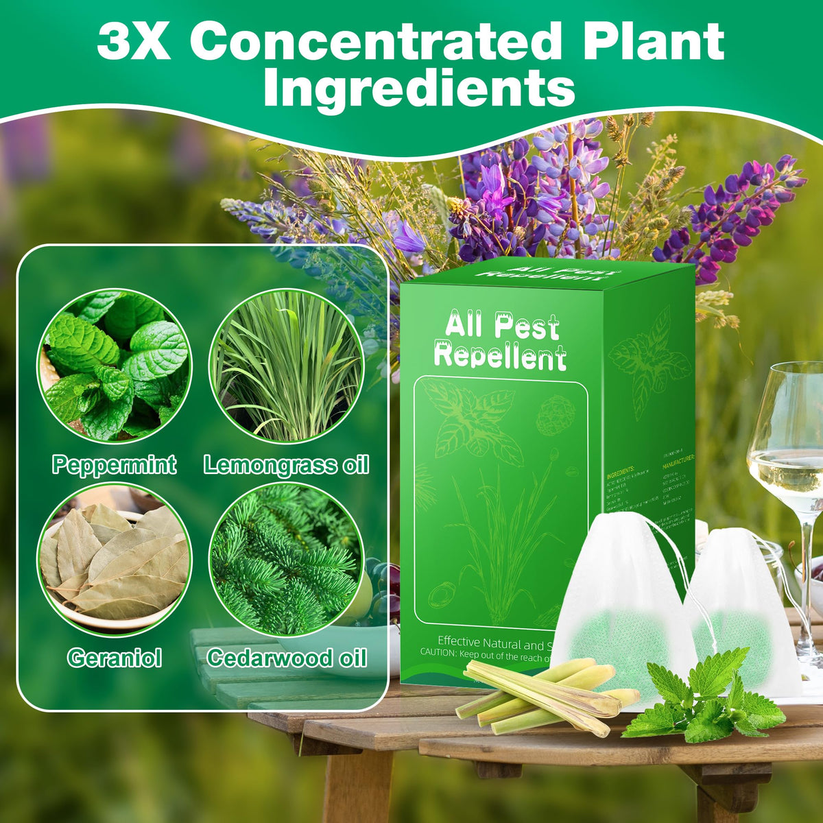 Motrapso repellent used in garden and patio to deter pests.