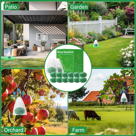 Motrapso hanging ball on tree shows multi-area coverage for garden protection.