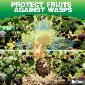 Motrapso mesh bag with wasp balls for easy hanging indoors or outdoors.