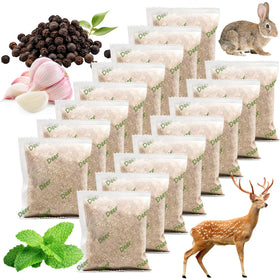 Motrapso peppermint deer repellent pouch hanging on a tree deters deer visits