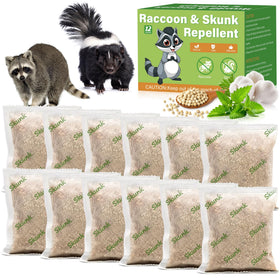 Motrapso peppermint skunk pouches in box protect outdoor spaces naturally.