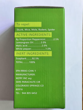 Motrapso peppermint skunk repellent protects garden life and fruit trees.