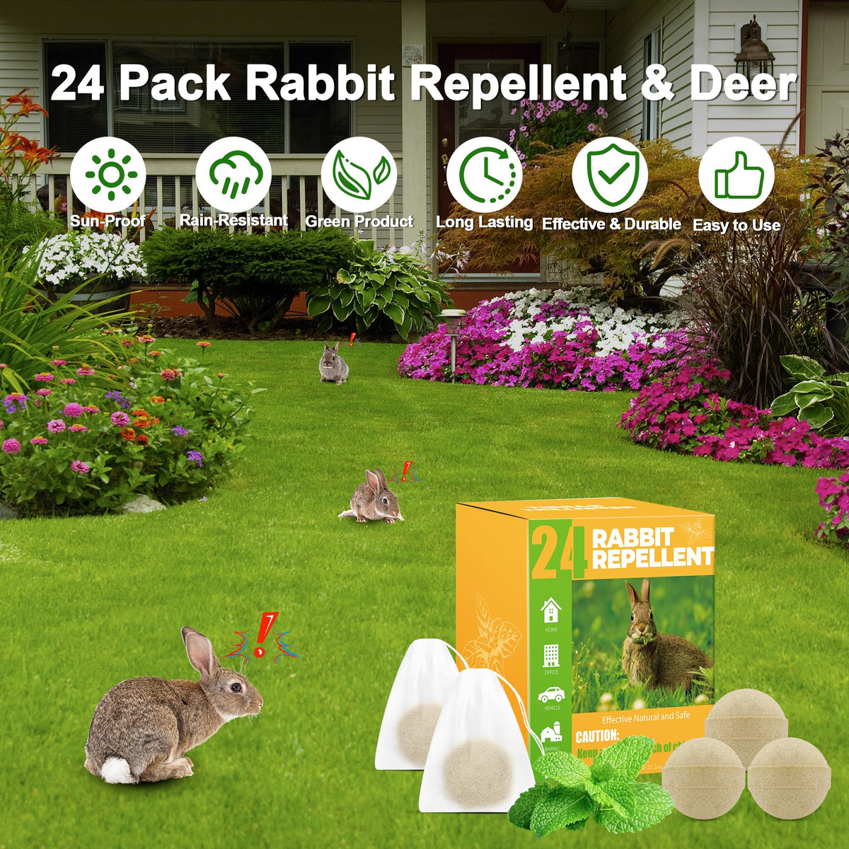 Motrapso rabbit repellent patio setup for quick plant protection.