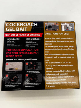 Motrapso roach gel at cabinet gap, long-lasting coverage up to 120 sq ft.