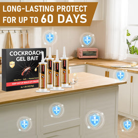 Motrapso roach gel in kitchen cabinet corner, targets hotspots with slow-acting action.
