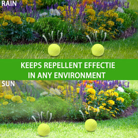 Motrapso snake repellent ball for garden deters snakes near flower beds with a natural scent.