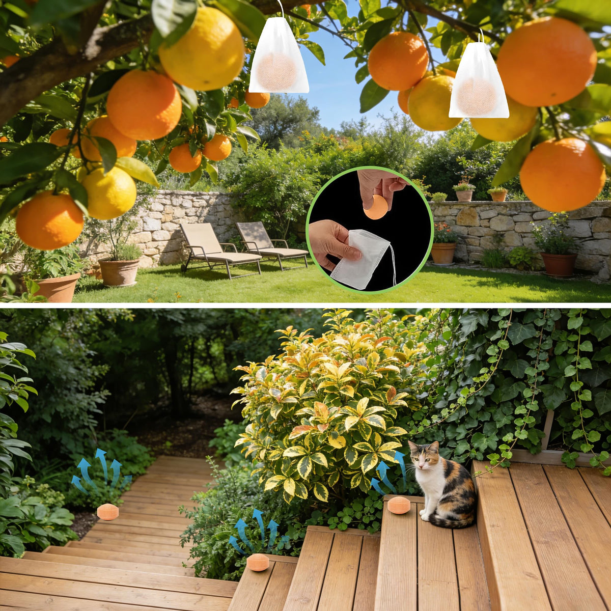 Motrapso garden-orchard protection helps safeguard fruits and plants from reptile intrusions.