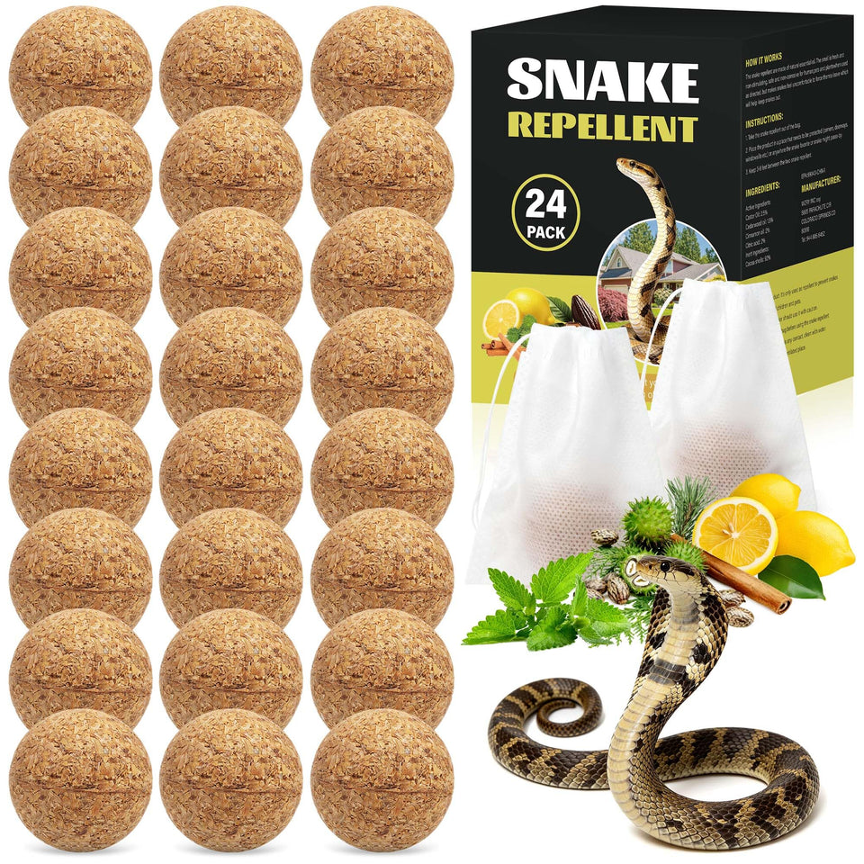 Motrapso snake repellent mesh bag hanging in yard deters snakes safely
