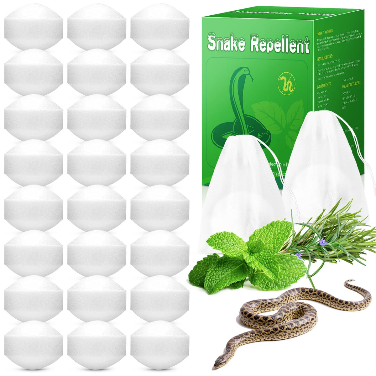Motrapso snakes away balls outdoors deterring snakes from yard and garden areas