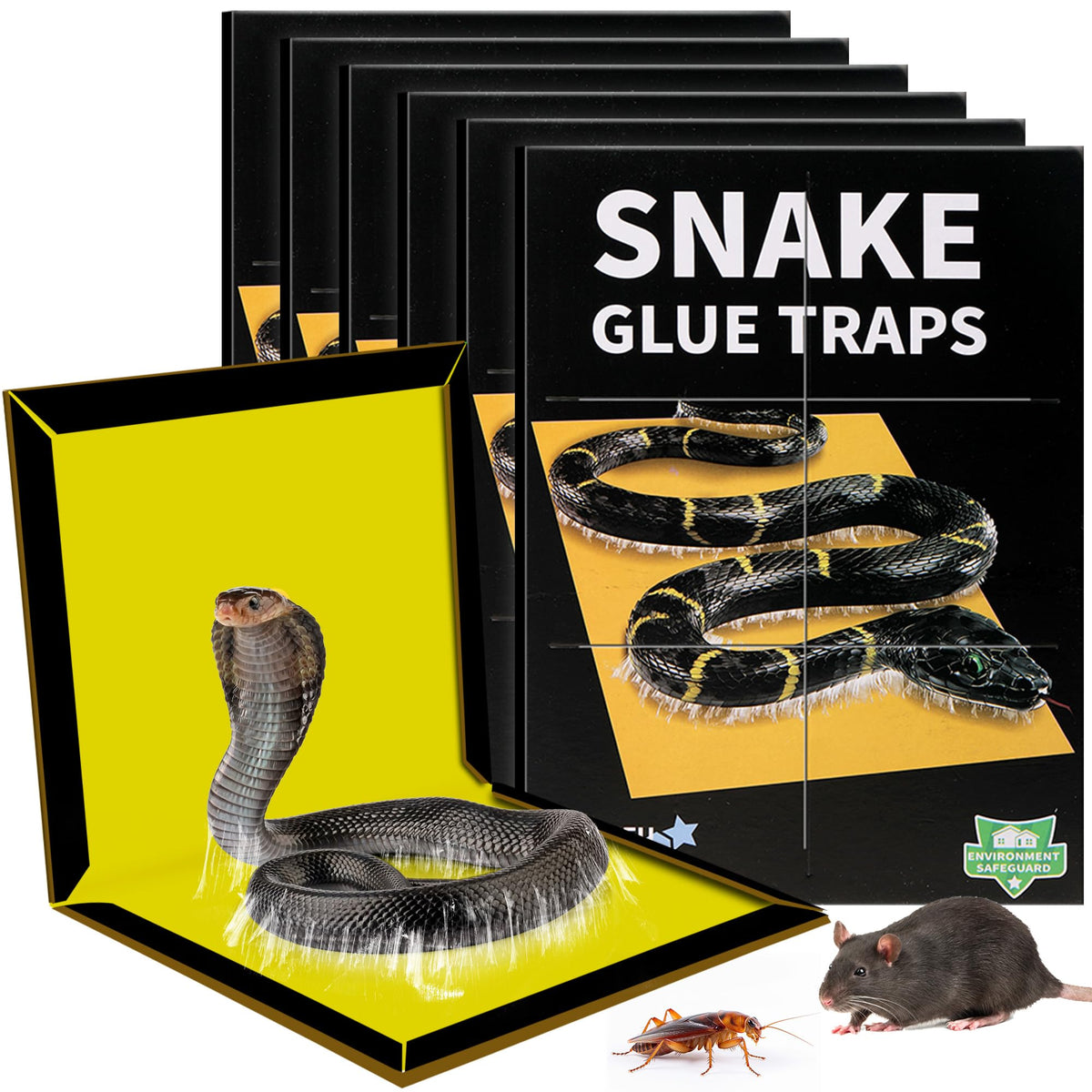 Motrapso sticky snake trap front view shows large 12x8.3-inch surface for wide coverage.