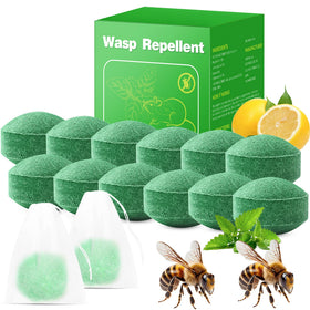 Motrapso Wasp-Repellent ball hung on a tree creates a natural outdoor barrier.