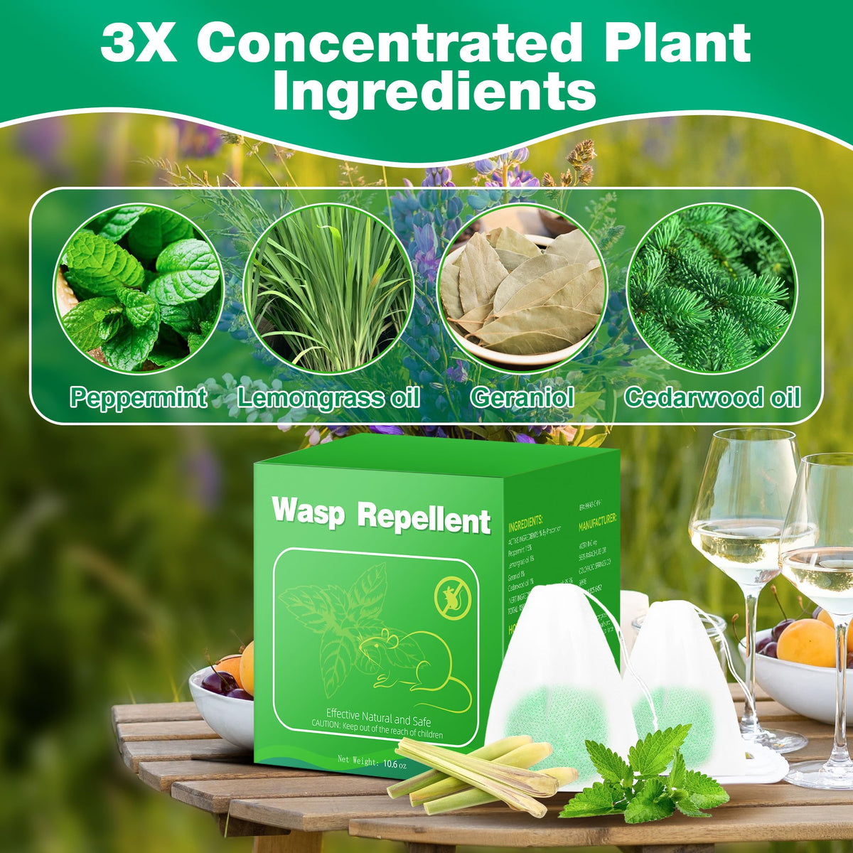 Motrapso Wasp-Repellent garden setup guards fruit patches from stingers.