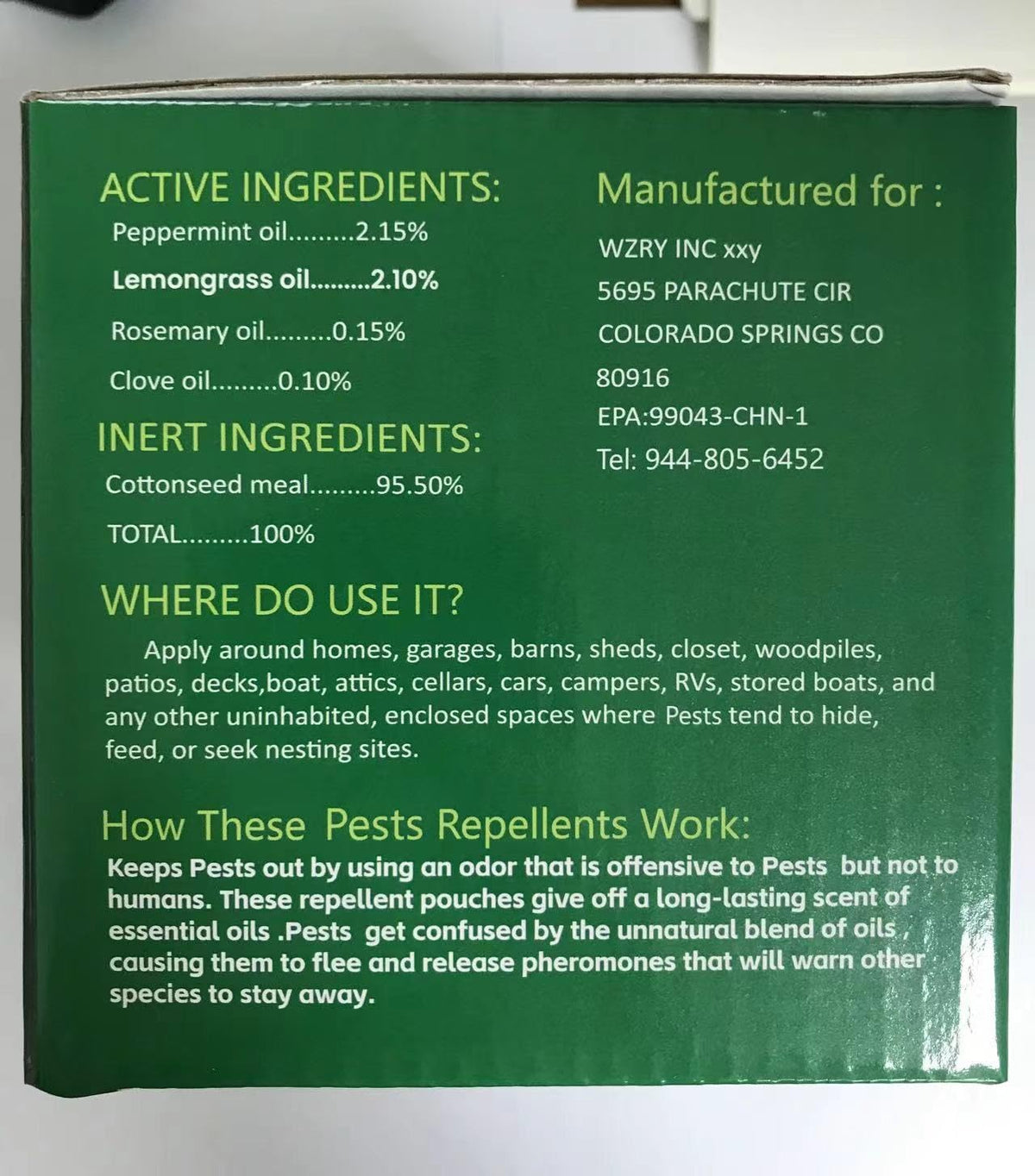 Motrapso Wasp Repellent Pouch uses eco-friendly plant-based ingredients