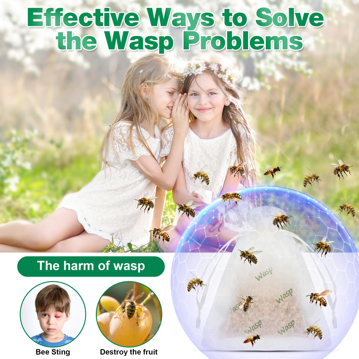 Motrapso Wasp Repellent Pouch protects garden plants from buzzing insects