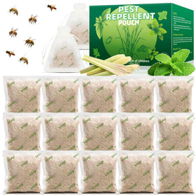 Motrapso Wasp Repellent Pouch hanging outdoors to deter yellow jackets