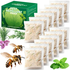 Motrapso Wasp Repellent Pouch outdoors in a mesh bag protecting a yard