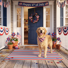 Moucuny 4th of July gift rug; thoughtful present for housewarmings.