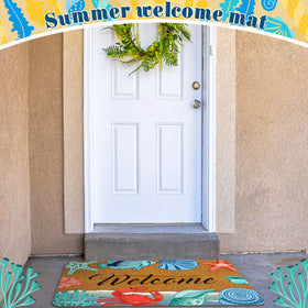 Moucuny coir door mat Indoor-outdoor versatile design suitable for front doors and patios.