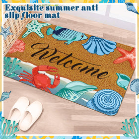 Moucuny coir door mat Rubber backing detail enhances stability and reduces slipping on smooth floors.