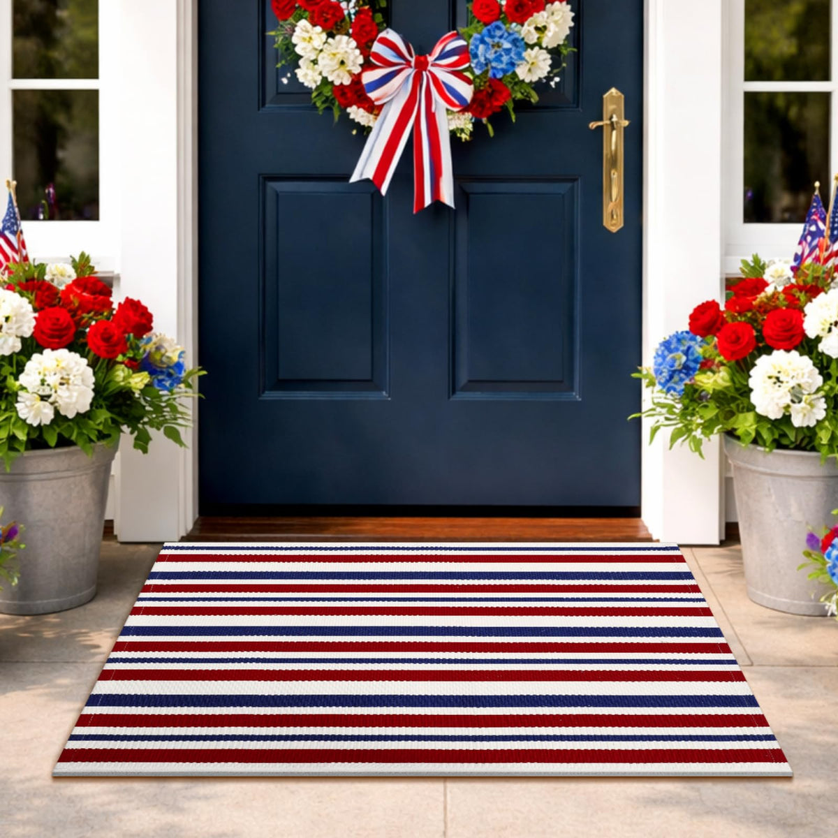 Moucuny farmhouse patriotic rug enhances country-style decor at home