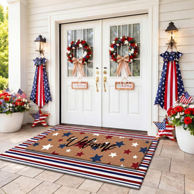 Moucuny rustic striped rug adds farmhouse charm to living spaces.