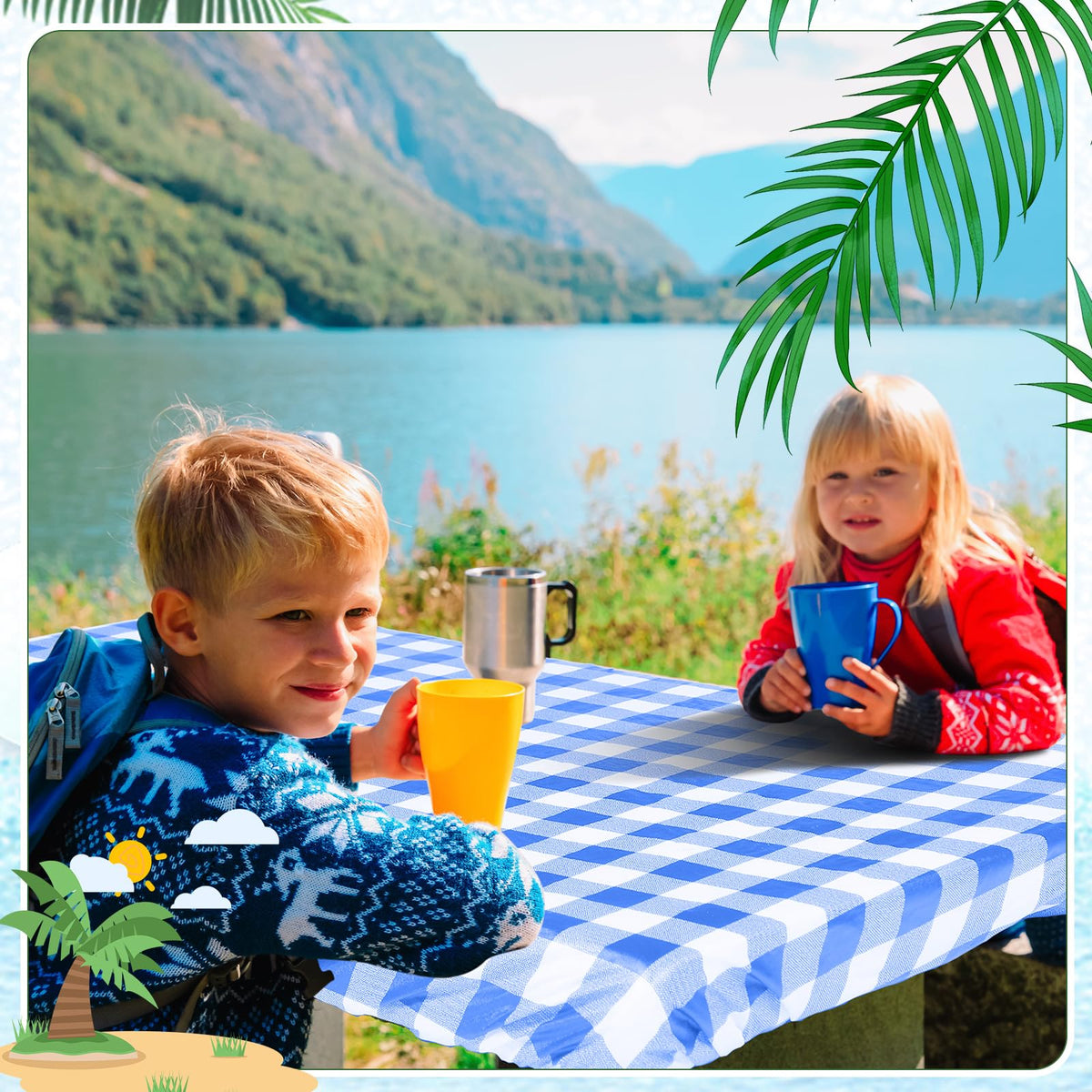 Moukeren packaged picnic cover set includes table and bench covers