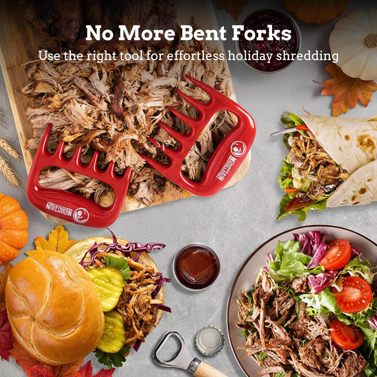 Mountain Grillers claws for brisket shredding provide steady control during prep