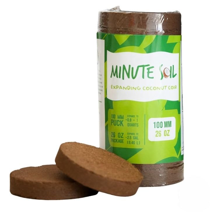 Mountain Valley Minute Soil block ready to hydrate into fluffy growing medium.