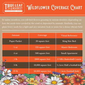 Mountain Valley Seed Save the Bees shaker notes 370 sq ft coverage.