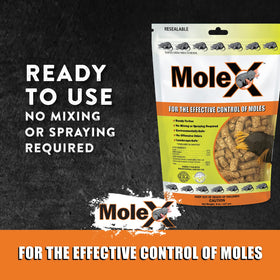 MouseX MoleX close-up reveals pellet texture and natural ingredients.