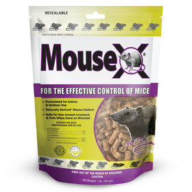 MouseX rodent-control bait pellets for safe indoor use and quick relief.