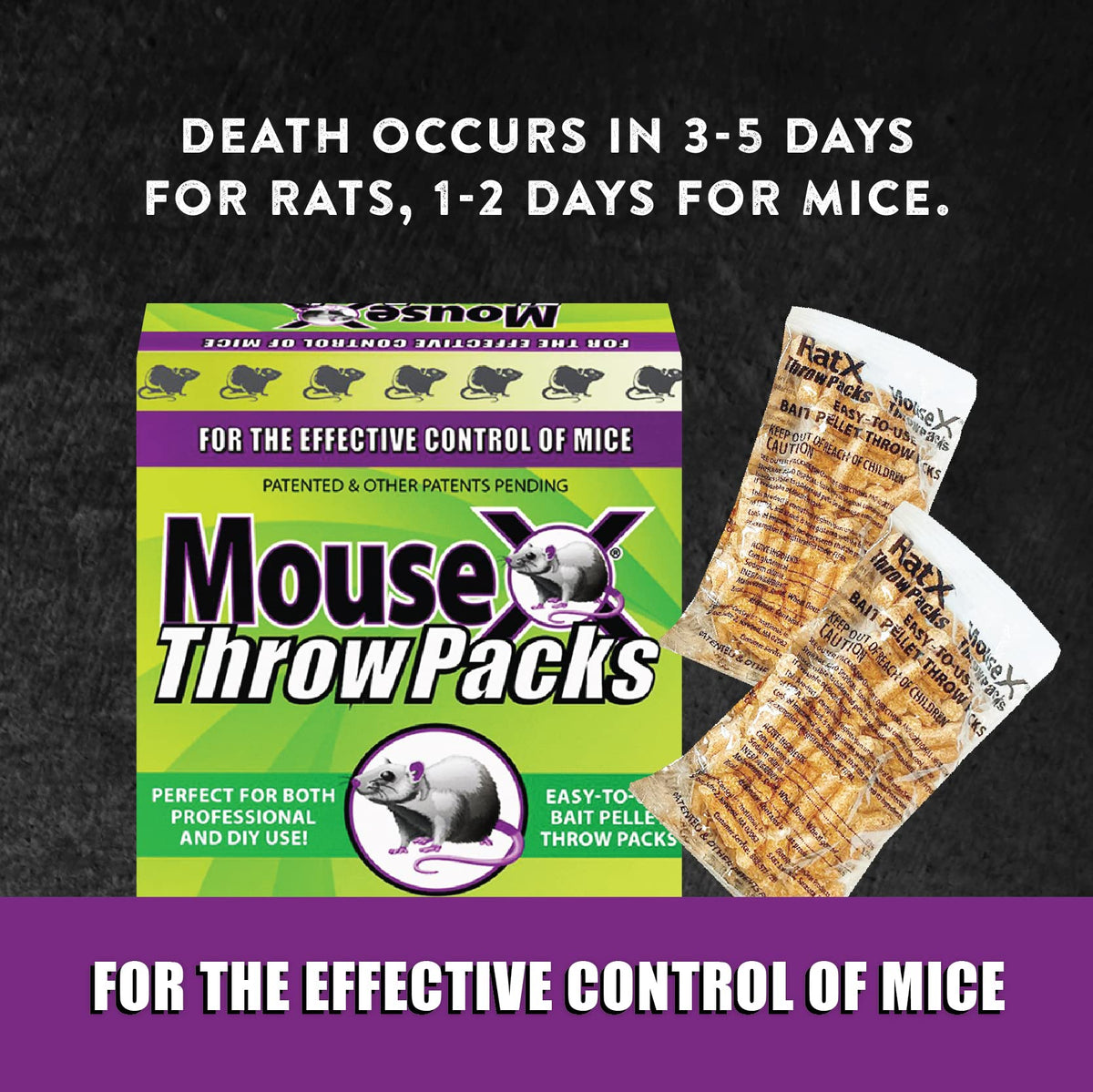 MouseX bait pellet in eco-friendly cellophane pack for safer pest control.